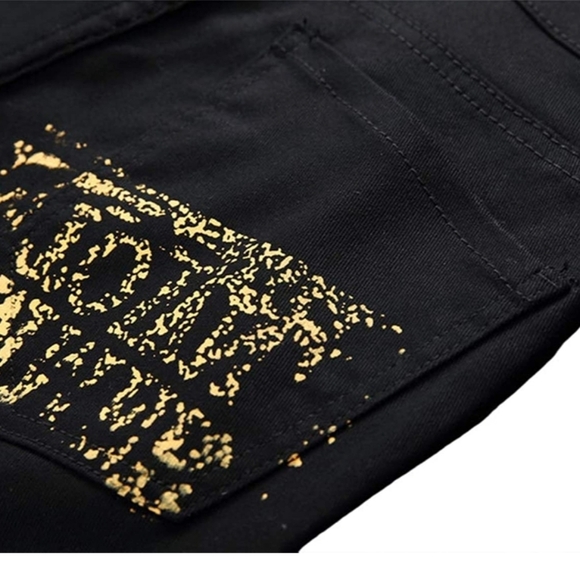 New Mens Painted Designer Slim Fit Jeans Multiple Sizes - Picture 2 of 3